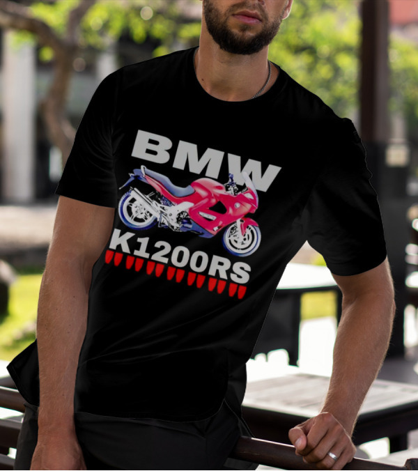 BMW K1200Rs Motorcycle Illustration With Red Iconic T-Shirt