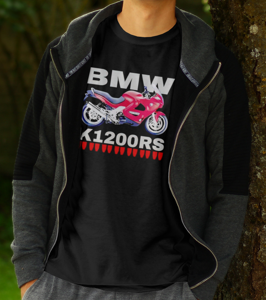 BMW K1200Rs Motorcycle Illustration With Red Iconic T-Shirt