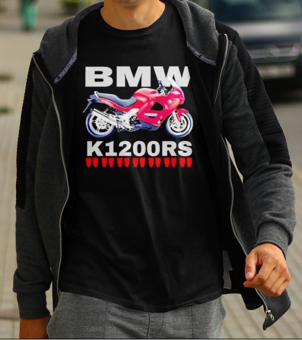 BMW K1200Rs Motorcycle Illustration With Red Iconic T-Shirt