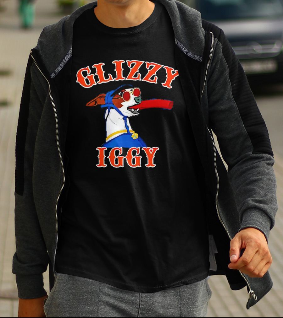 Glizzy Iggy Dog New York Mets Fun Canine Baseball T-Shirt