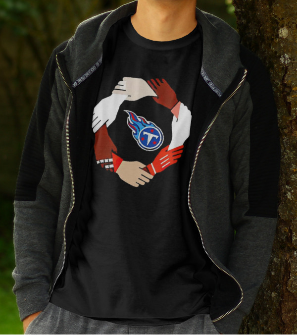 Tennessee Titans Unity Logo Hands Circle T-Shirt