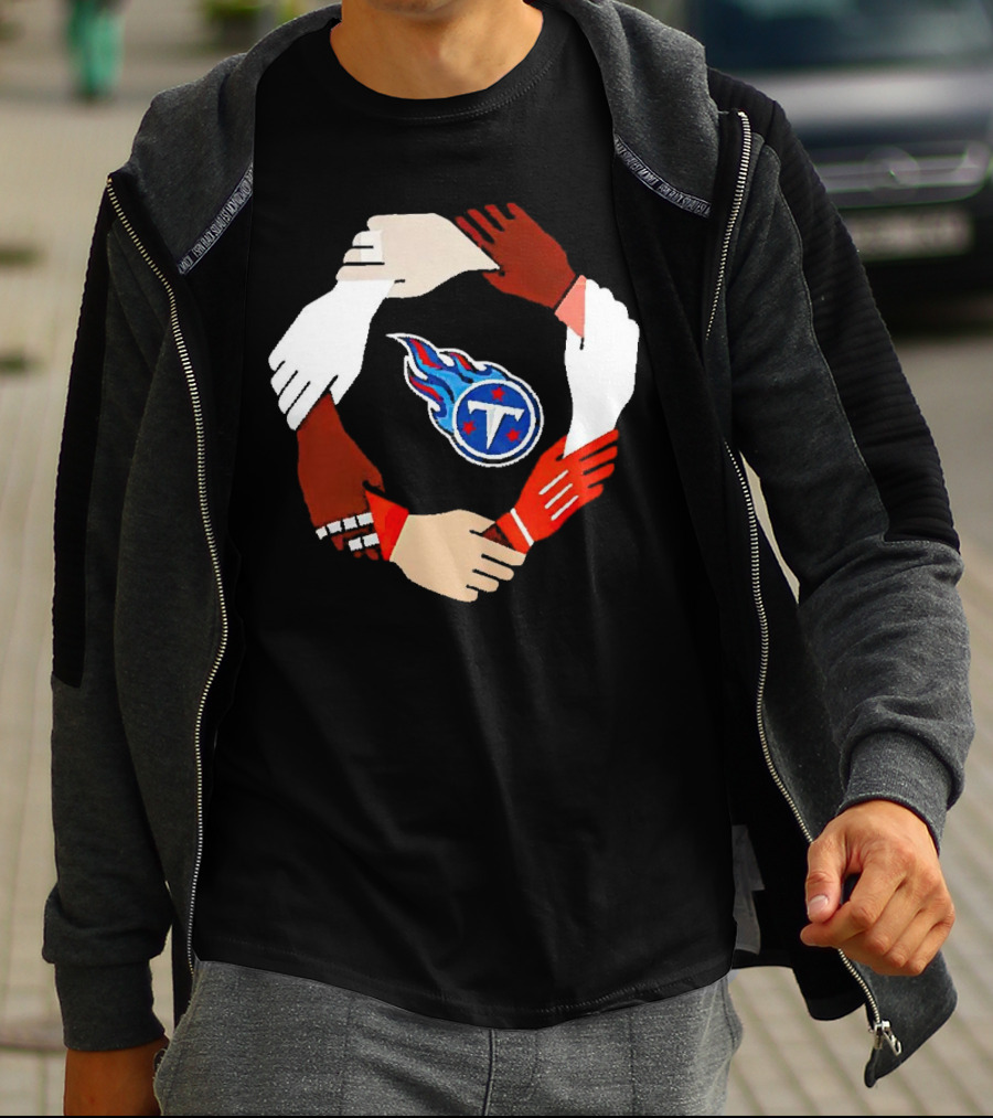 Tennessee Titans Unity Logo Hands Circle T-Shirt