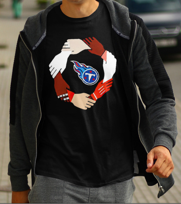 Tennessee Titans Unity Logo Hands Circle T-Shirt