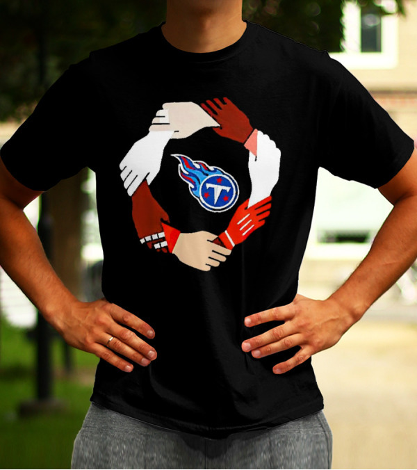 Tennessee Titans Unity Logo Hands Circle T-Shirt