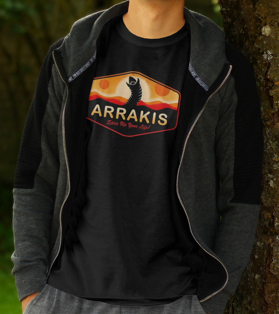 Arrakis Spice Up Your Life Dune Sandworm Desert Scene T-Shirt