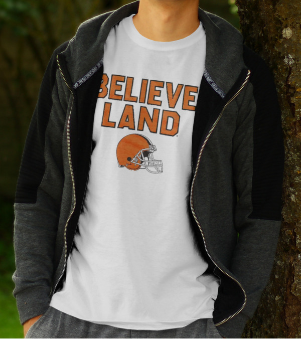 BELIEVELAND Cleveland Browns Helmet T-Shirt