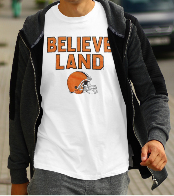 BELIEVELAND Cleveland Browns Helmet T-Shirt