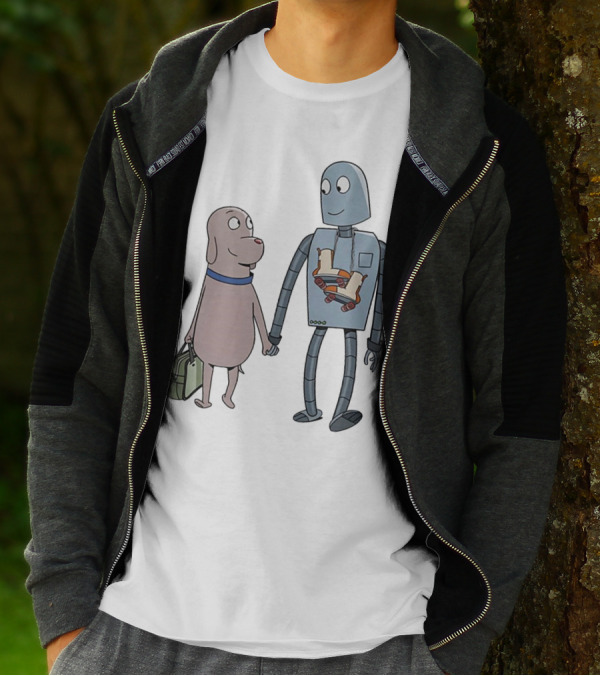 Companionship Adventure: Robot And Dog Journey T-Shirt