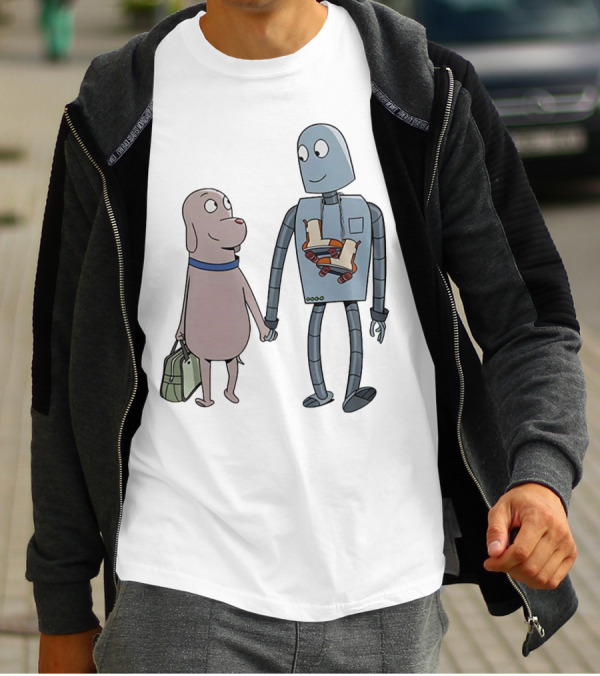 Companionship Adventure: Robot And Dog Journey T-Shirt