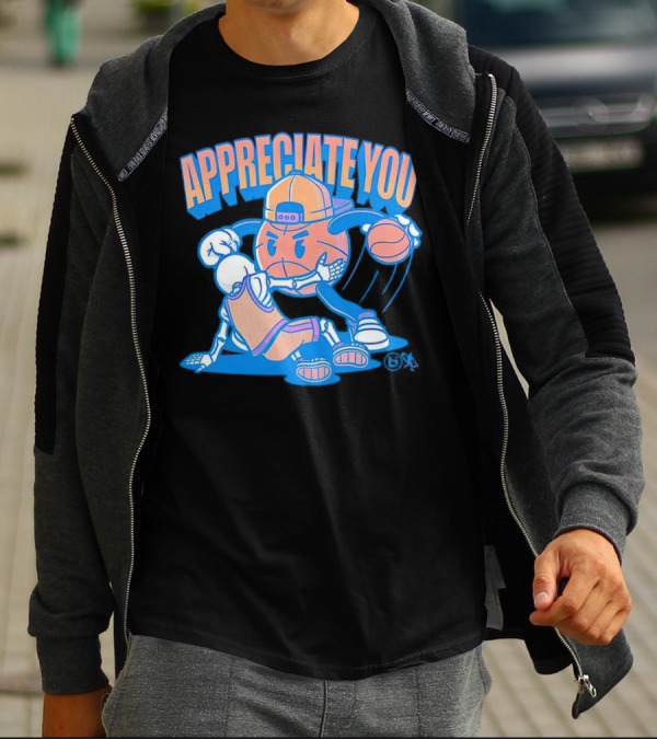 Ballislife Appreciate You Basketball Cartoon T-Shirt