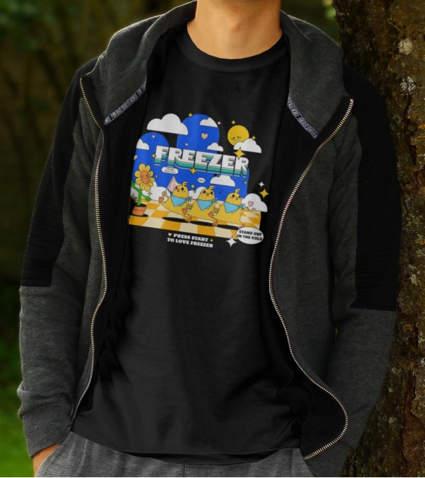Press Start To Love Freezer Stand Out In The Cold 본체의 차가운 감성 T-Shirt