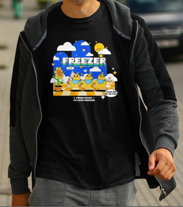 Press Start To Love Freezer Stand Out In The Cold 본체의 차가운 감성 T-Shirt