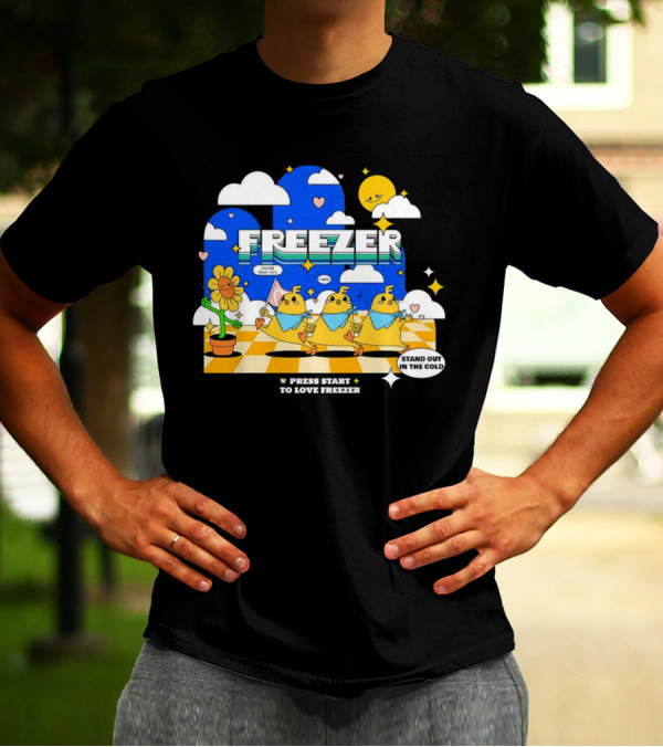Press Start To Love Freezer Stand Out In The Cold 본체의 차가운 감성 T-Shirt