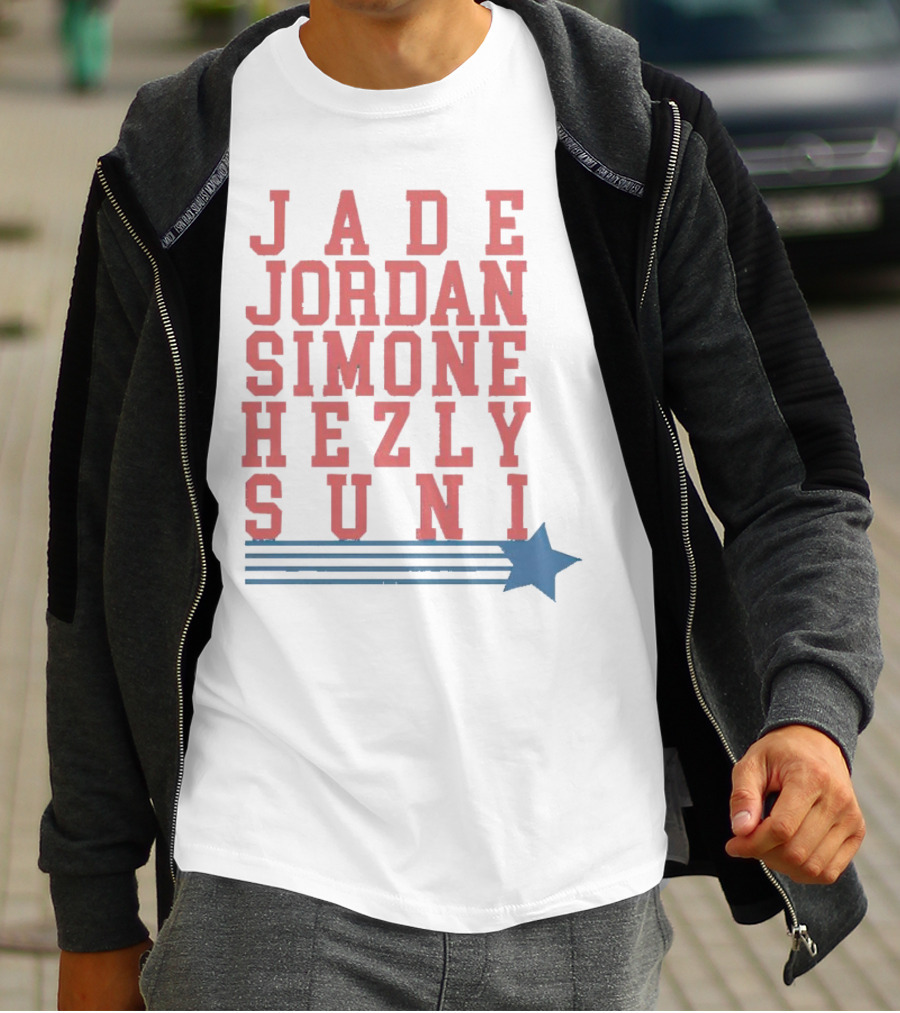Jade Jordan Simone Hezly Suni Star Lines Sports T-Shirt