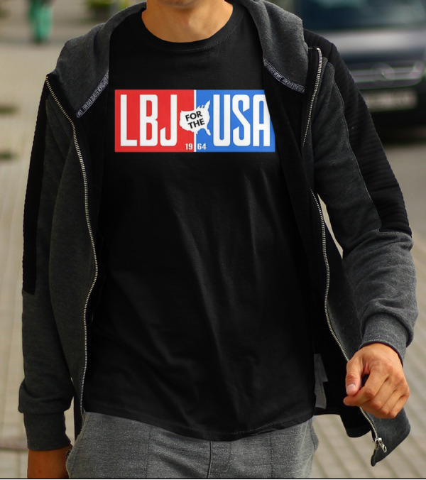 LBJ For The USA 1964 Vintage Political Campaign Red White Blue USA Map T-Shirt