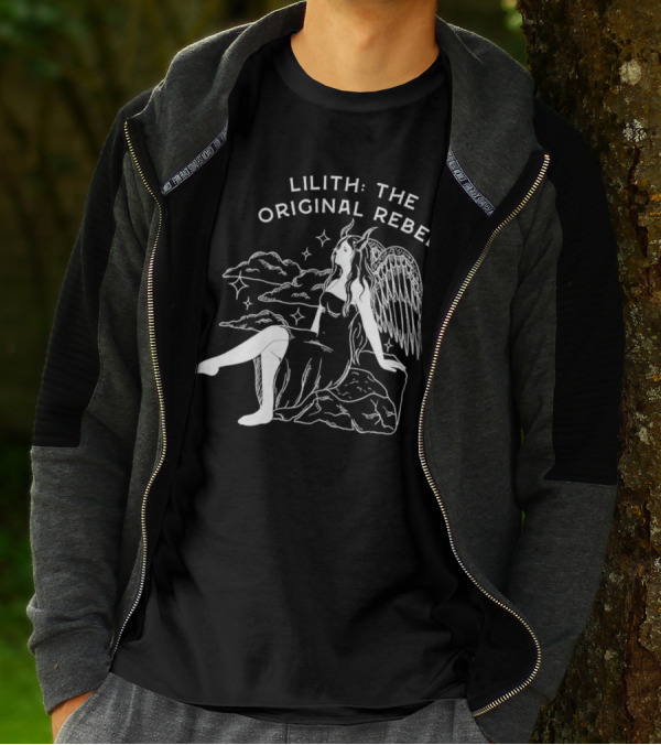 Lilith The Original Rebel Angelic Female Figure With Wings And Horns T-Shirt