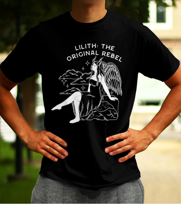Lilith The Original Rebel Angelic Female Figure With Wings And Horns T-Shirt