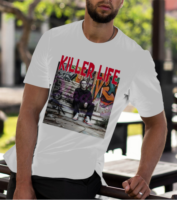 Michael Myers Killer Life Halloween Graffiti Steps T-Shirt