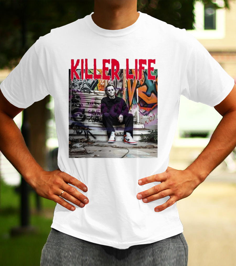 Michael Myers Killer Life Halloween Graffiti Steps T-Shirt