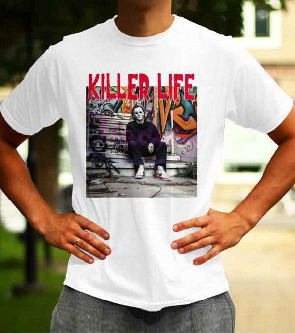 Michael Myers Killer Life Halloween Graffiti Steps T-Shirt