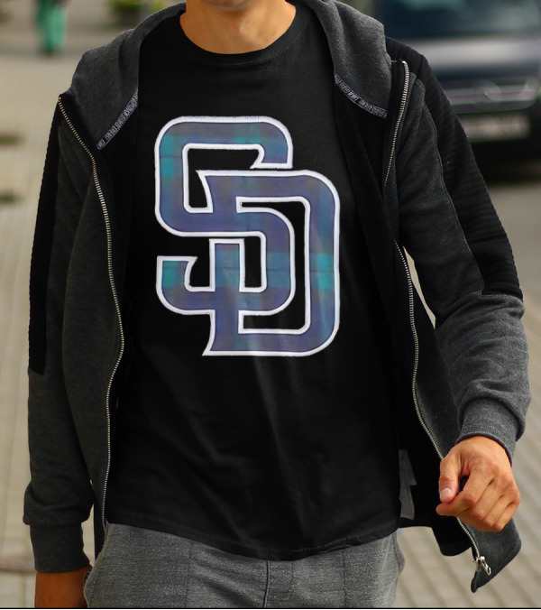 San Diego Padres SD Emblem With Bold Interlocking Letters T-Shirt