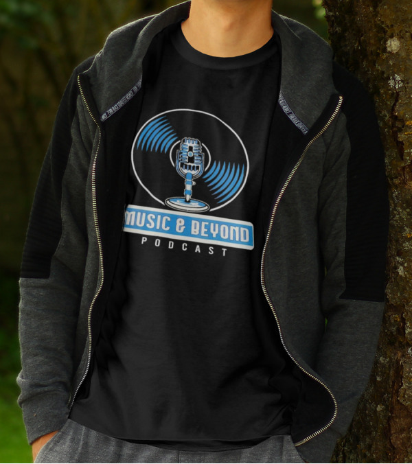 Music And Beyond Podcast Vinyl Microphone T-Shirt
