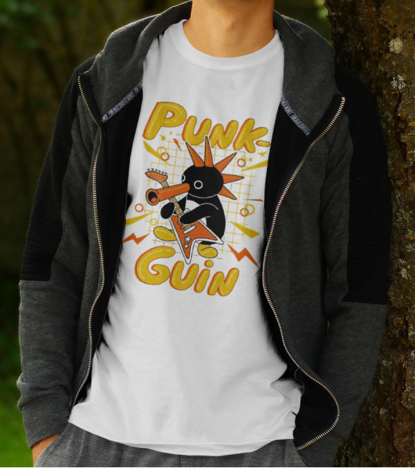 Punk-Guin Penguins Playing Musical Punk Guin T-Shirt