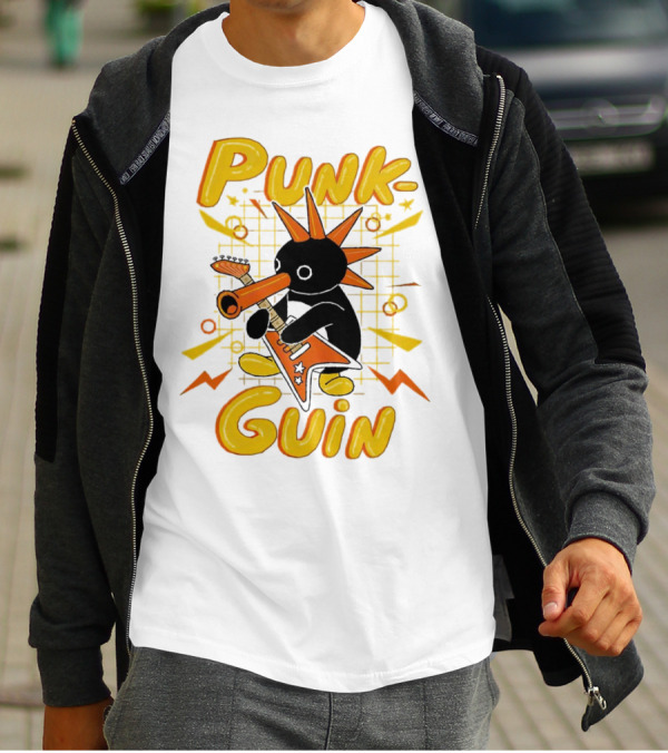 Punk-Guin Penguins Playing Musical Punk Guin T-Shirt