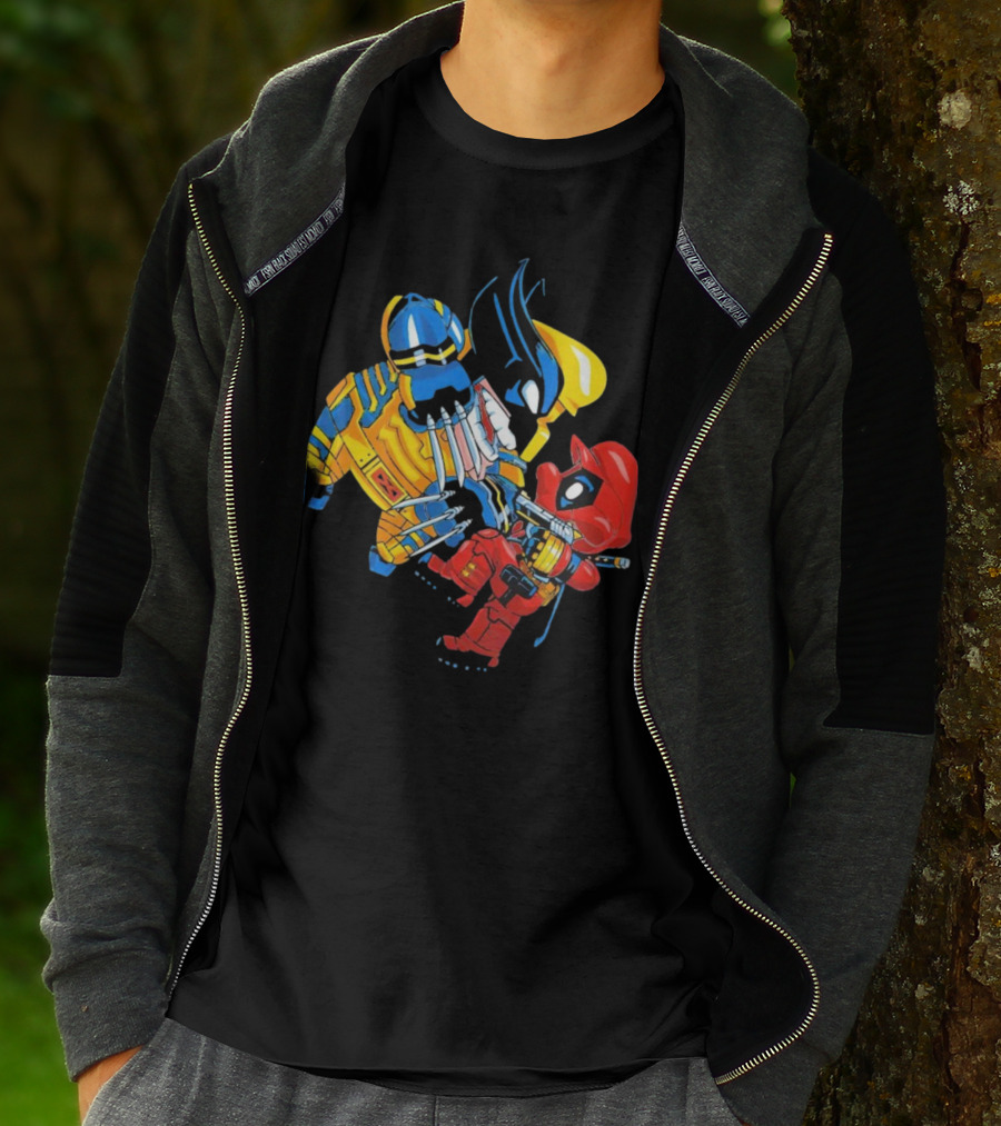 Wario And Mario As Wolverine And Deadpool Face-Off In Colorful Crossover T-Shirt