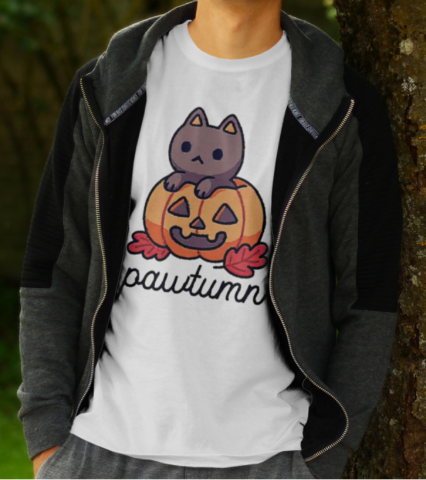 Halloween Cat Pawtumn Pumpkin T-Shirt