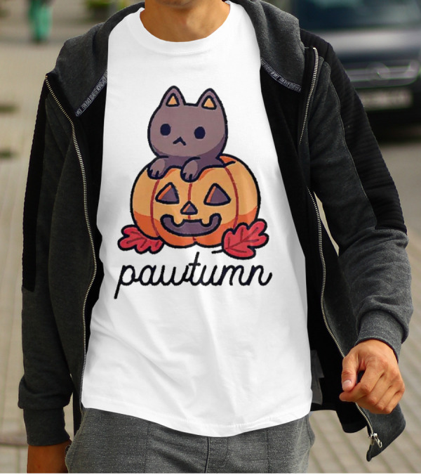 Halloween Cat Pawtumn Pumpkin T-Shirt