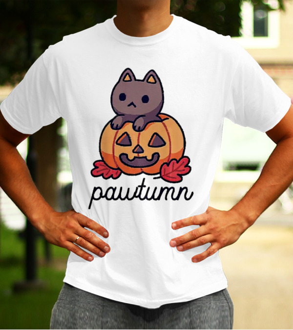 Halloween Cat Pawtumn Pumpkin T-Shirt