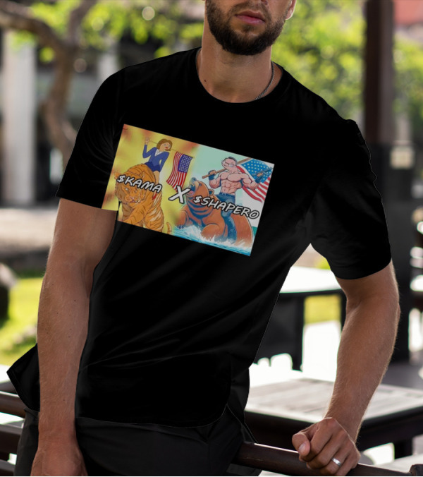 Kama X Shapero USA Cartoon Tiger Bear Flag Showdown T-Shirt