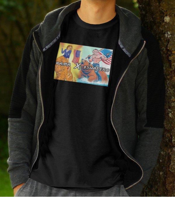 Kama X Shapero USA Cartoon Tiger Bear Flag Showdown T-Shirt