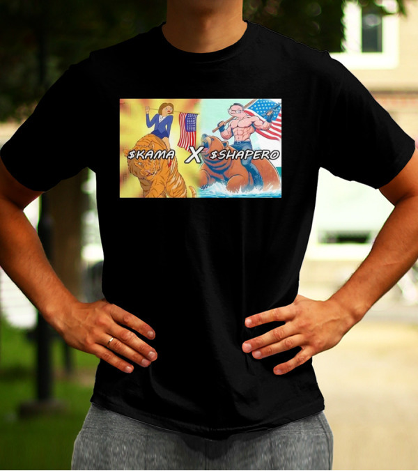 Kama X Shapero USA Cartoon Tiger Bear Flag Showdown T-Shirt