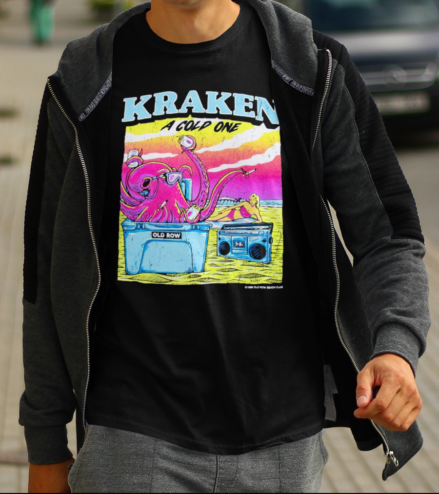 KRAKEN A COLD ONE OLD ROW BEACH CLUB T-Shirt