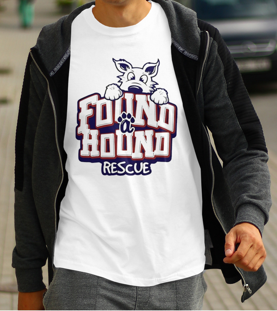 Found A Hound Rescue Dog Paw Prints T-Shirt
