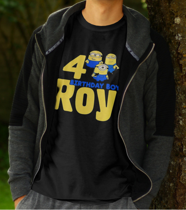 4 Birthday Boy Roy Minions T-Shirt