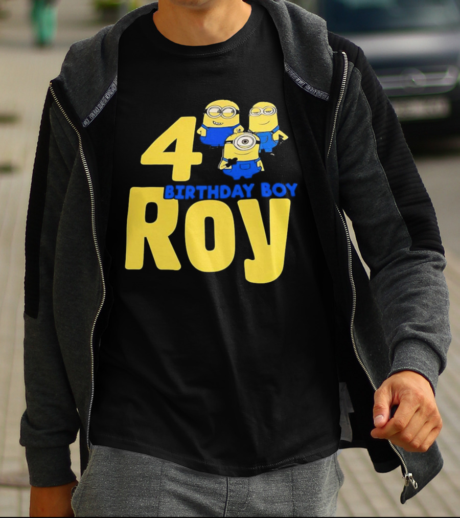 4 Birthday Boy Roy Minions T-Shirt