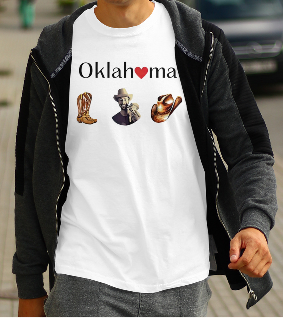 Oklahoma Heart Cowboy Boots Hat T-Shirt