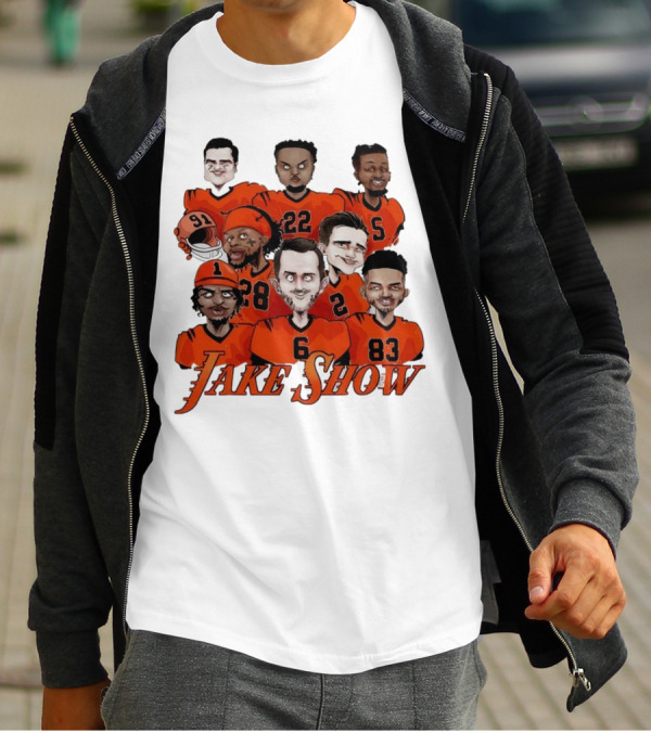 Jake Show Cartoon Cincinnati Bengals Football Players T-Shirt