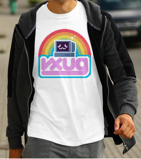 Rainbow Vxug Pixel Art Retro Computer T-Shirt