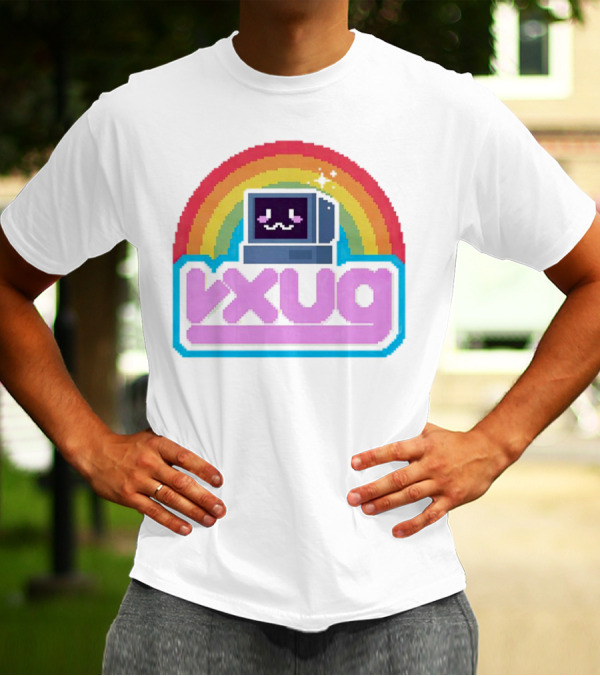 Rainbow Vxug Pixel Art Retro Computer T-Shirt
