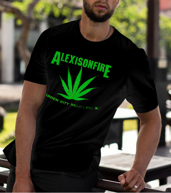 Alexisonfire Garden City Peace Punks Green Leaf T-Shirt