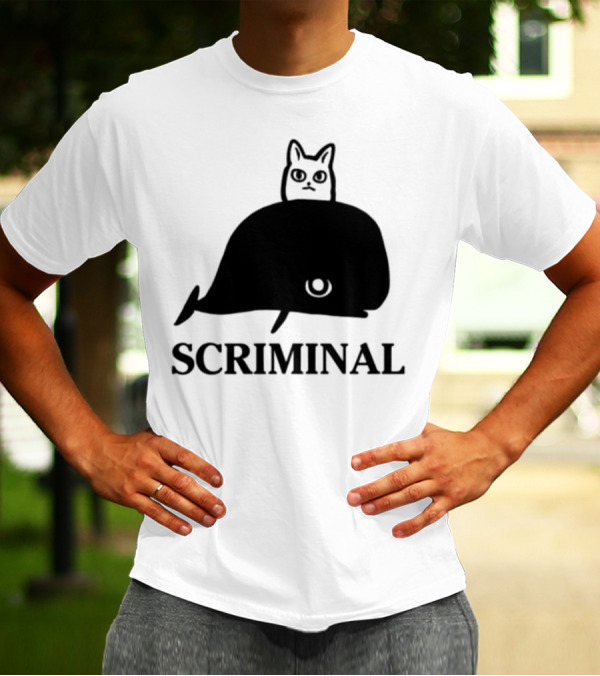 Scriminal Cat On Whale T-Shirt