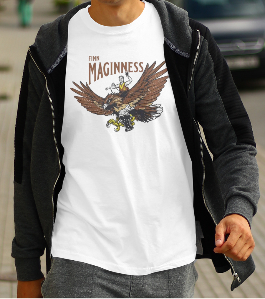 Finn Maginness Eagle Illustration With Number 37 And Football T-Shirt