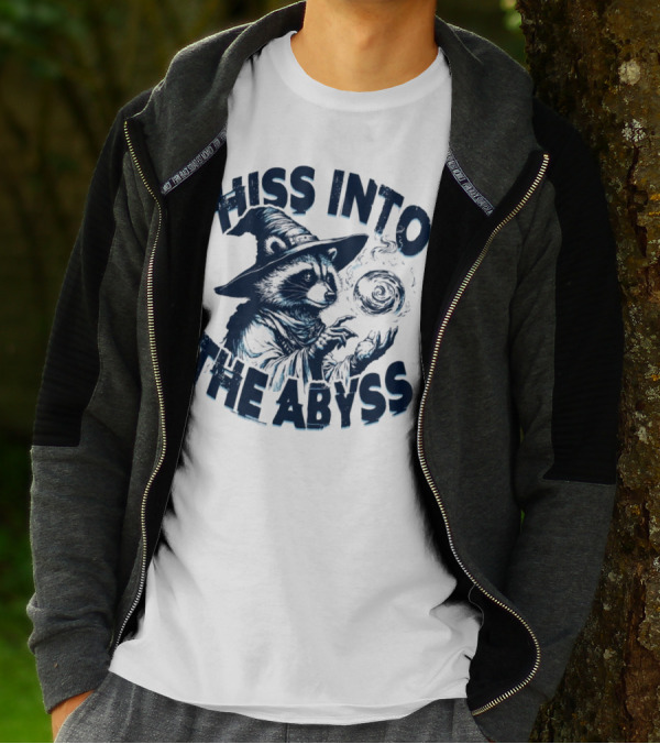 Hiss Into The Abyss Raccoon Witch With Magic Orb T-Shirt
