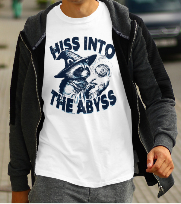 Hiss Into The Abyss Raccoon Witch With Magic Orb T-Shirt