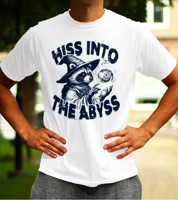 Hiss Into The Abyss Raccoon Witch With Magic Orb T-Shirt