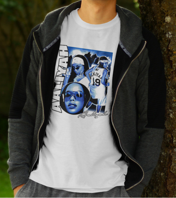 Aaliyah Vintage Rap Aaliyah 90s Style University Blue Jordan T-Shirt